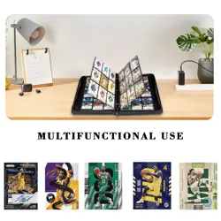 Trading Card Binder 9 Pocket PU Cover Card Collection Binder with 900 Top Loa... - Image 4