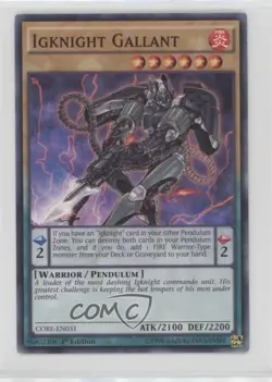 Igknight Gallant 1st Ed. YuGiOh Clash of Rebellions #CORE-EN031 0yj1 - Image 1