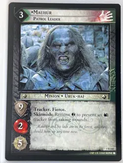LORD OF THE RINGS TCG TWO TOWERS RARE CARD 4R160 MAUHUR PATROL LEADER lp - Image 1