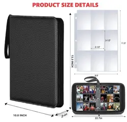 Trading Card Binder with 900 Pockets, Zipper Closure, Card Collection Album w... - Image 2