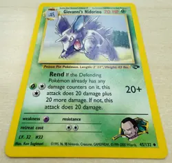 Giovanni's Nidorino 45/132 - Gym Challenge WoTC Non Holo Pokemon Card [LP++/NM] - Image 2