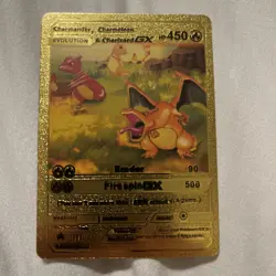 LIMITED POKEMON CHARMANDER,CHAMELEON & CHARIZARD GX EMDER FIRE SPIN GX GOLD CARD - Image 1