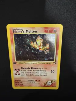 BLAINE'S MOLTRES 1/132 Gym Heroes 1st EDITION HOLO rare Pokemon TCG card READ - Image 5