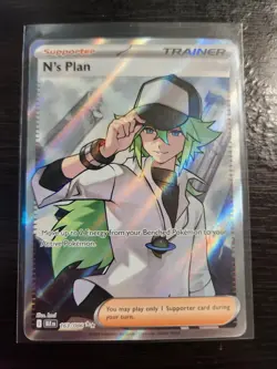 N's Plan 163/086 Full Art Black Bolt English Pokemon Card Near Mint - Image 1