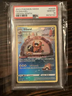 Pokemon TCG Bibarel GG25/GG70 Crown Zenith Galarian Gallery Card PSA 10 - Image 1