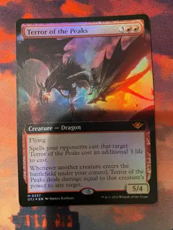 MTG Outlaws of Thunder Junction Terror of the Peaks Extended Art Foil - Image 1