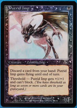 Putrid Imp FOIL Torment PLD Black Common MAGIC MTG CARD (ID# 498050) ABUGames - Image 1