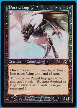 Putrid Imp FOIL Torment PLD Black Common MAGIC MTG CARD (ID# 498051) ABUGames - Image 1