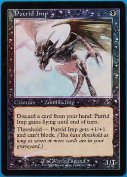 Putrid Imp FOIL Torment PLD Black Common MAGIC MTG CARD (ID# 498048) ABUGames - Image 1