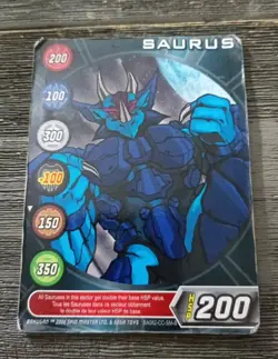 Bakugan SAURUS 200 HSP Sega Spin Master Metal Card - Image 1