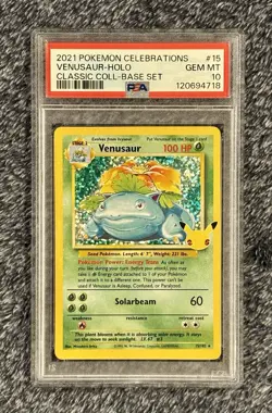 Pokemon PSA 10 GEM MINT Celebrations Venusaur 15/102 Classic Collection Holo - Image 1