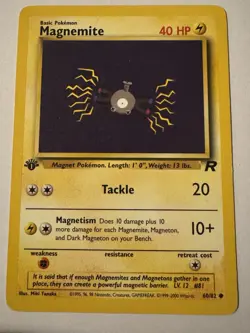 1st Edition Magnemite - 60/82 - Pokemon Team Rocket - Regular - Near Mint - Image 1