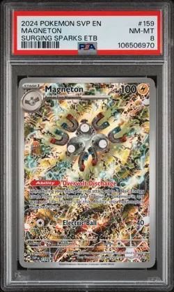Magneton PSA8 2024 Pokemon Svp En-Sv Black Star Promo Surging Sparks Etb #159 - Image 1