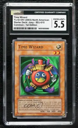 Time Wizard 1st Ed. YuGiOh Starter Deck Joey CGC 5.5 2003 0p7l - Image 1