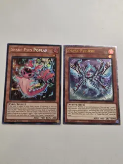 Snake-Eye Ash OP25 Ultimate Rare + Snake-Eyes Poplar MP24 Yugioh Set Mint UTR - Image 1