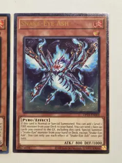 Snake-Eye Ash OP25 Ultimate Rare + Snake-Eyes Poplar MP24 Yugioh Set Mint UTR - Image 2