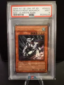 Yugioh Mobius The Frost Monarch Ultimate Rare PSA 9 SOD-EN022 1st Edition - Image 1