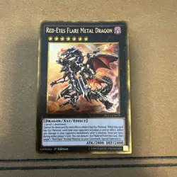 1x NM Red-Eyes Flare Metal Dragon - PGL3-EN078 - Gold Ultra Rare - 1st Ed YuGiOh - Image 1