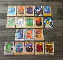 Bakugan 2008 2009 Magnetic Metal Card Lot Of 18 Cards 5 With Serial Stamp - Image 1
