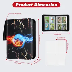 Trading Card Binder, 4 Pockets 400 Card Holder Collector Album with 50 Remova... - Image 3