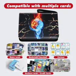 Trading Card Binder, 4 Pockets 400 Card Holder Collector Album with 50 Remova... - Image 5