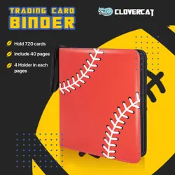 Baseball Card Binder, 9 Pocket Sports card binder, 720 Double Sided Pocket Zi... - Image 3