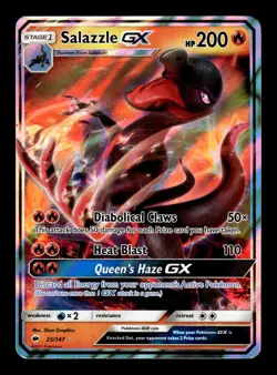 Salazzle GX 25/147 Sun & Moon Burning Shadows Ultra Rare Holo Pokemon Card - Image 1