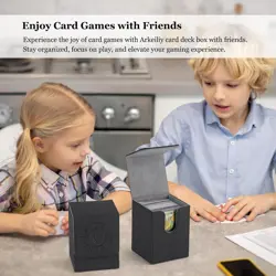 Card Deck Box, 110+ Storage MTG Deck Box with 50 Pcs Card Sleeve, Collectible Tr - Image 2