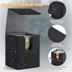 Card Deck Box, 110+ Storage MTG Deck Box with 50 Pcs Card Sleeve, Collectible Tr - Image 5