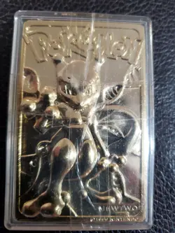 23K Gold Plated Pokemon Trading Card Mewtwo From Burger King 1999 - Image 1