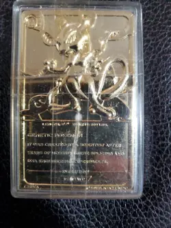 23K Gold Plated Pokemon Trading Card Mewtwo From Burger King 1999 - Image 3