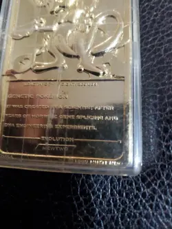 23K Gold Plated Pokemon Trading Card Mewtwo From Burger King 1999 - Image 5
