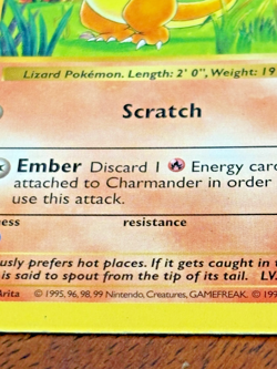 1999 Pokemon Charmander Card (Regular) 46/102 EXCELLENT CONDITION! - Image 2