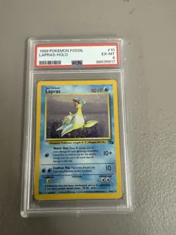 Pokemon TCG Lapras Holo Unlimited Edition Rare Card Fossil, 10/62 - Image 1