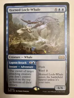Horned Loch-Whale // Lagoon Breach (053) Wilds of Eldraine WOE MTG Magic - Image 1