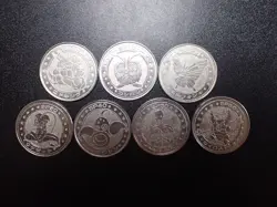 Pokemon Card Meiji Promo Battle Coin x7 Nidoking Victreebel etc #5507 - Image 1