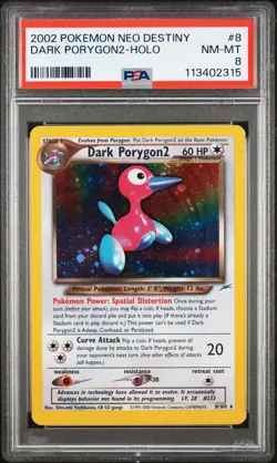 2002 POKEMON NEO DESTINY #8 DARK PORYGON2-HOLO PSA 8 - Image 1