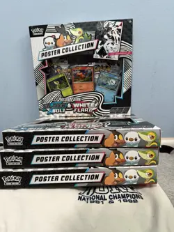 4x Pokemon Scarlet Violet SV10.5 Black Bolt White Flare Poster Collection Box - Image 1