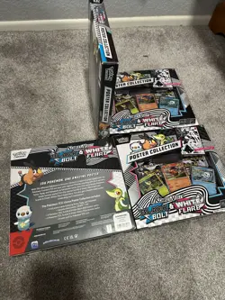 4x Pokemon Scarlet Violet SV10.5 Black Bolt White Flare Poster Collection Box - Image 3