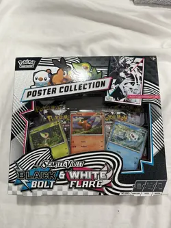 4x Pokemon Scarlet Violet SV10.5 Black Bolt White Flare Poster Collection Box - Image 4