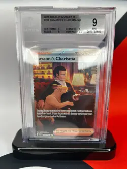 2023 POKEMON MEW EN-151 SPECIAL ILLUSTRATION RARE #204 GIOVANNI'S CHARISMA BGS 9 - Image 1