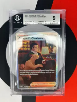 2023 POKEMON MEW EN-151 SPECIAL ILLUSTRATION RARE #204 GIOVANNI'S CHARISMA BGS 9 - Image 3