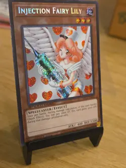 Yugioh Injection Fairy Lily Prismatic (LOD-100) 1st Edition Secret LP/NM - Image 2