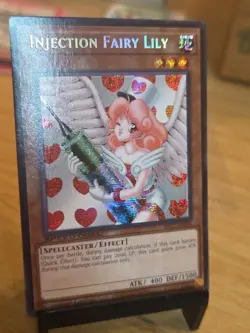 Yugioh Injection Fairy Lily Prismatic (LOD-100) 1st Edition Secret LP/NM - Image 3