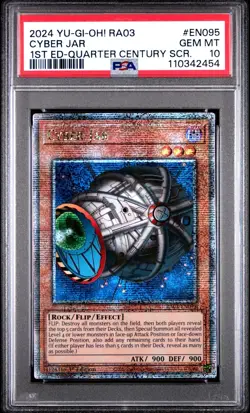 Yugioh Cyber Jar RA03-EN095 1st Edition Quarter Century Rare PSA 10 GEM MINT - Image 1