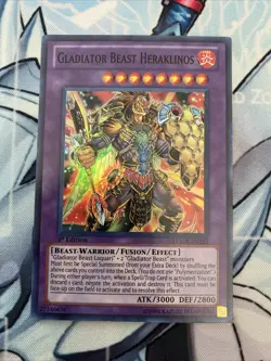 Yugioh- 1X Gladiator Beast Heraklinos - Super Rare - 1st - LCGX-EN253 - NM - Image 1