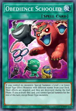 YuGiOh x3 obedience schooled jush-en029 rare presell ships 8/1/25 - Image 1
