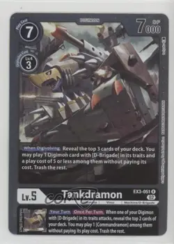 2022 Digimon Card Game - Draconic Roar (EX3) Tankdramon #EX3-051 02l5 - Image 1