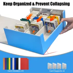 Soccer Trading Card Box - 2400+ Card Storage Box with 4 Supporters & 10 Color... - Image 5