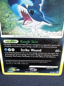 Sharpedo 37/132 Reverse Holo Rare Secret Wonders Pokemon Card Excellent/Good - Image 2